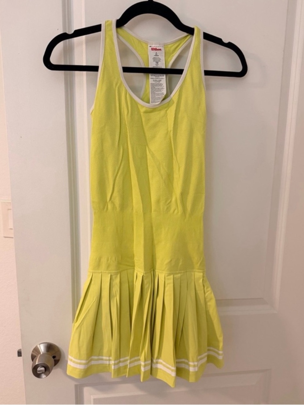 Wilson Midtown Tennis Dress Neon Yellow Built-In Shorts Size Small. NWOT
